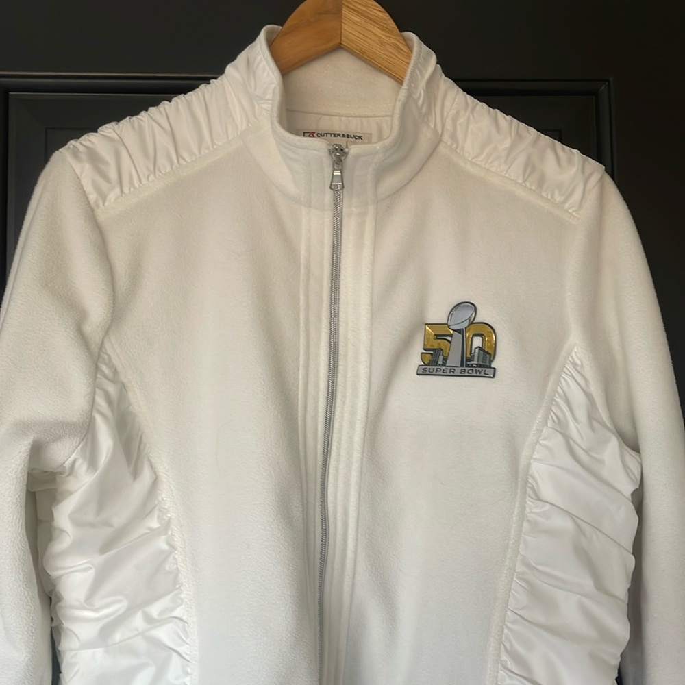 Cutter & Buck ladies Super Bowl 50 fleece full zip.  XL.
